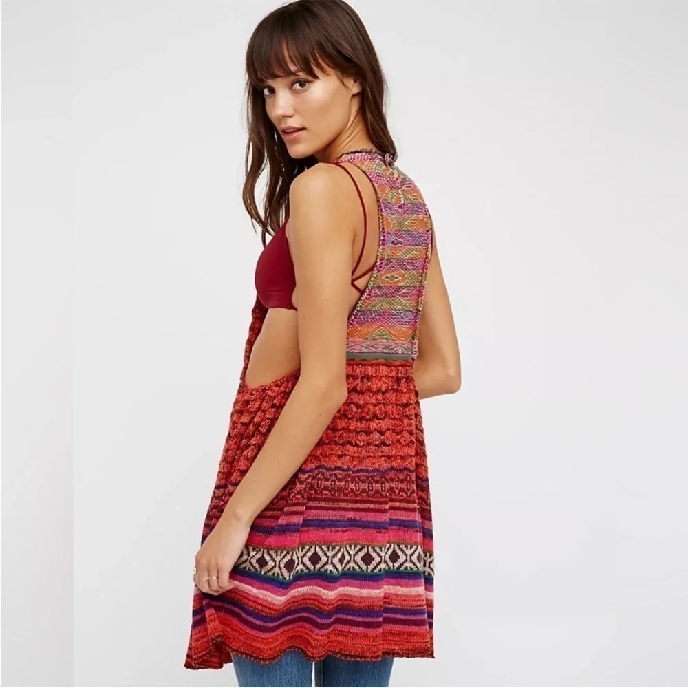Free People Boho Rare Hearts Sweater Dress Crochet Swimsuit Coverup Top or Dress
